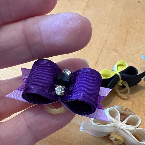 Dog Bows Handmade Maltese Yorkie Small dog Top bows double elastic. 10 bows - Picture 7 of 11